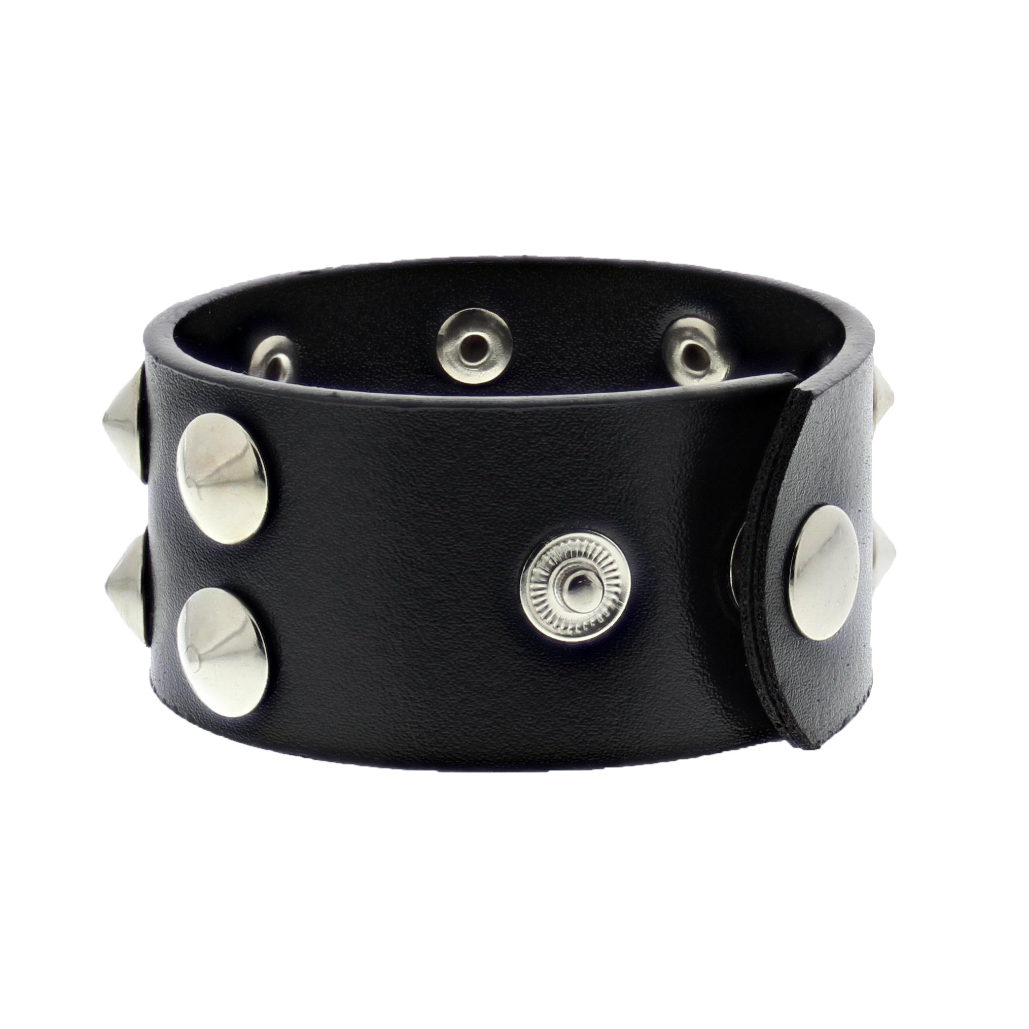 2 Row Conical Studded PU Bracelet