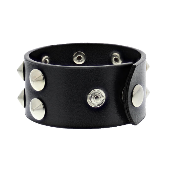 2 Row Conical Studded PU Bracelet