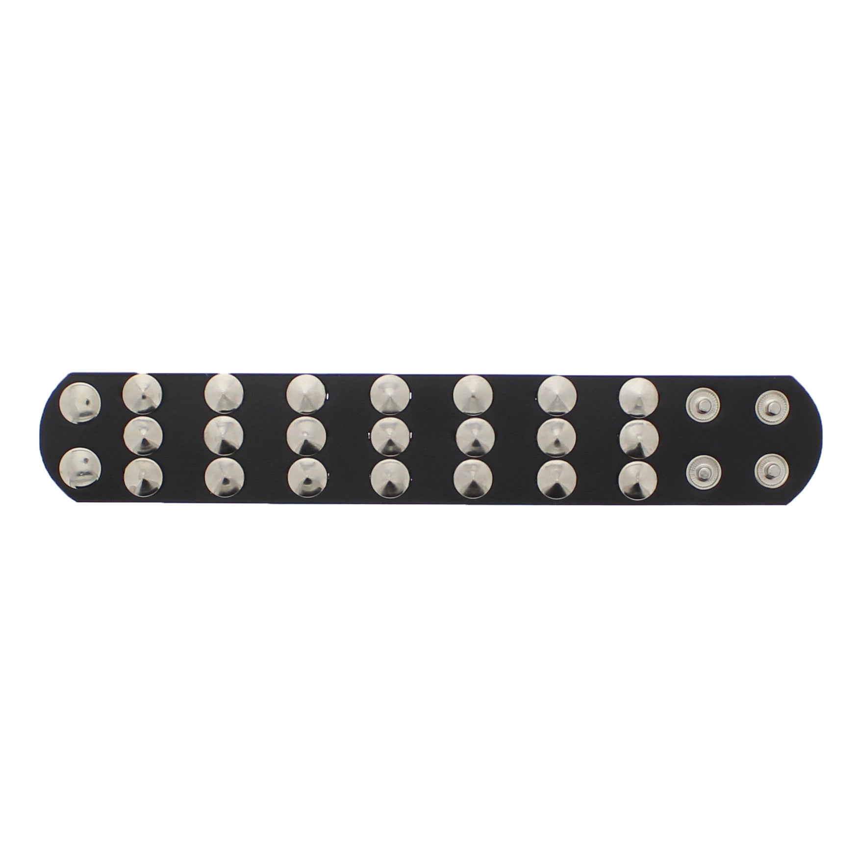 3 Row Conical Studded PU Bracelet