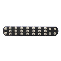 3 Row Conical Studded PU Bracelet