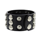 3 Row Conical Studded PU Bracelet