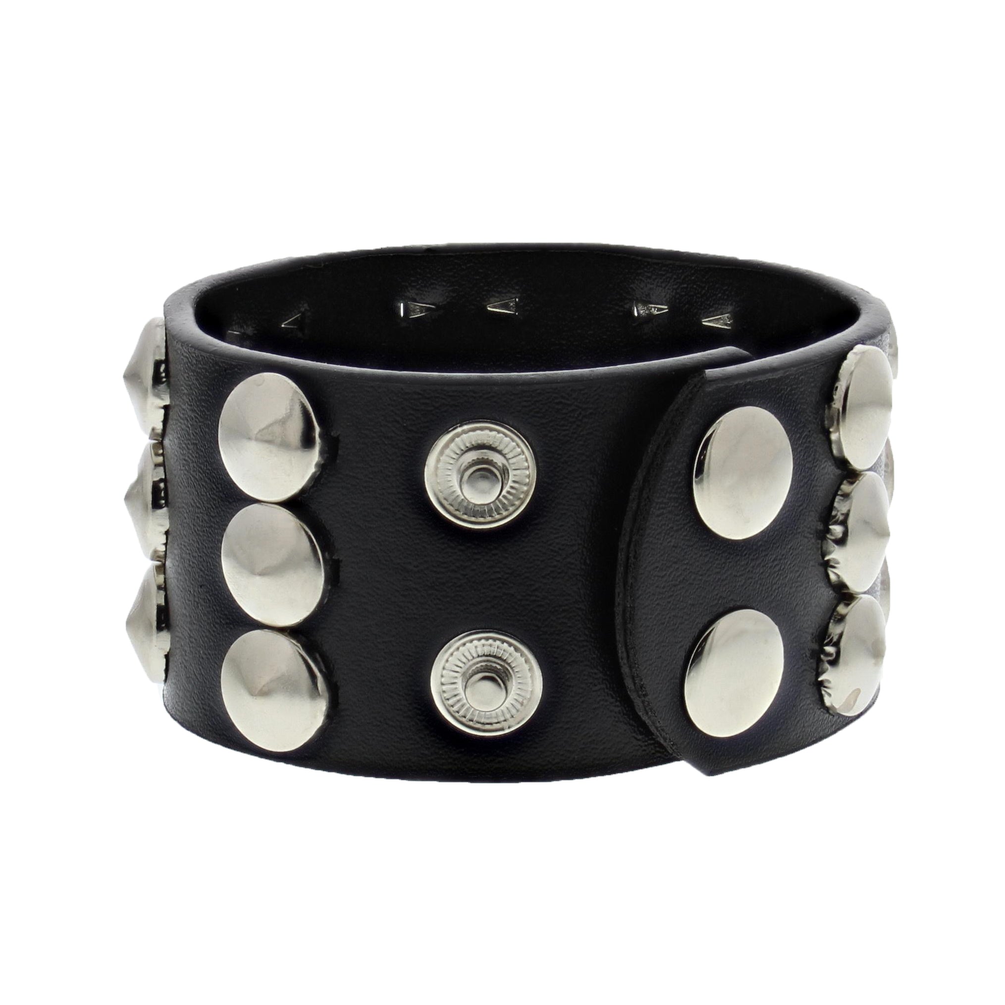 3 Row Conical Studded PU Bracelet