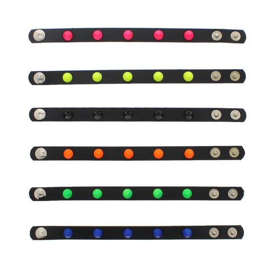 Assorted Colour Conical Studded PU Bracelets