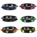 Assorted Colour Conical Studded PU Bracelets
