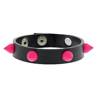 Assorted Colour Conical Studded PU Bracelets
