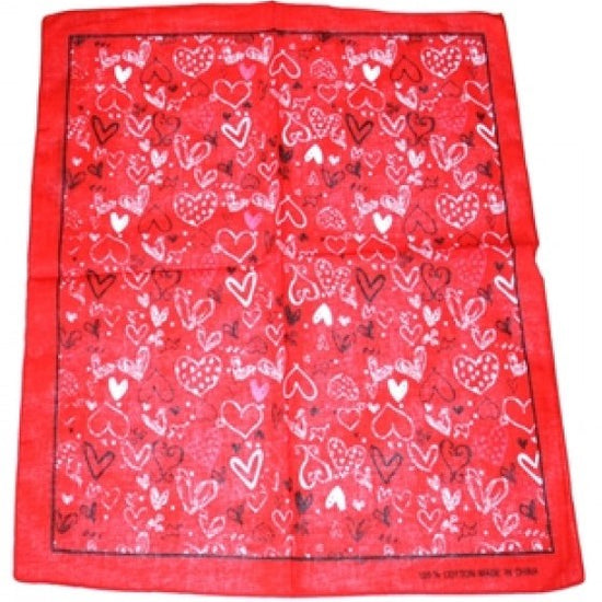 Heart Themed Red Bandana