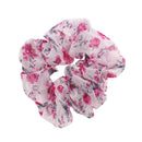 Pale Floral Print Chiffon Hair Scrunchie