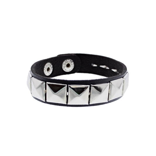 1 Row Pyramid Studded Leather Bracelet