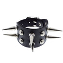 Dual Row Spike Studded PU Leather Bracelet