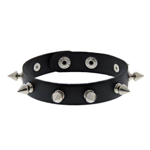 1 Row Spike Studded PU Bracelet