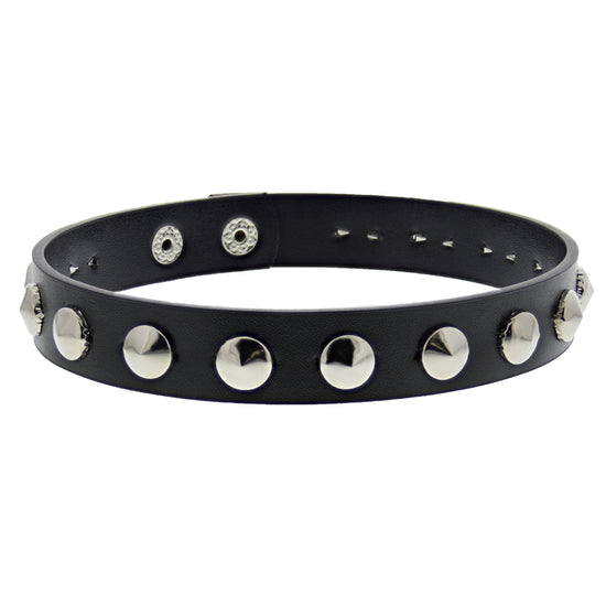 1-Row Conical Studded PU Choker