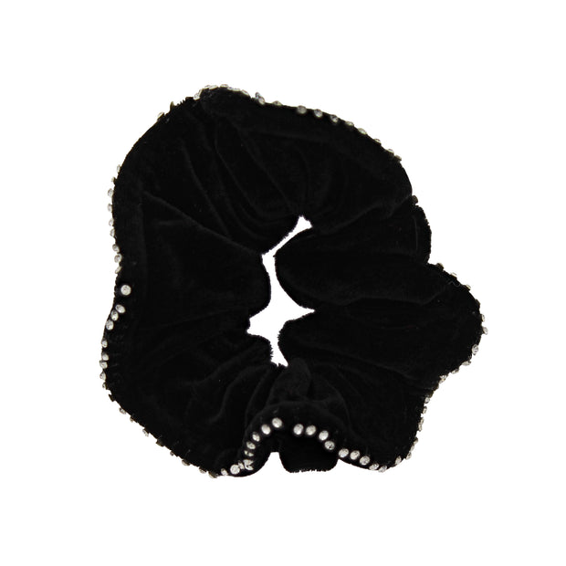 Diamante Stone Edged Velvet Scrunchie