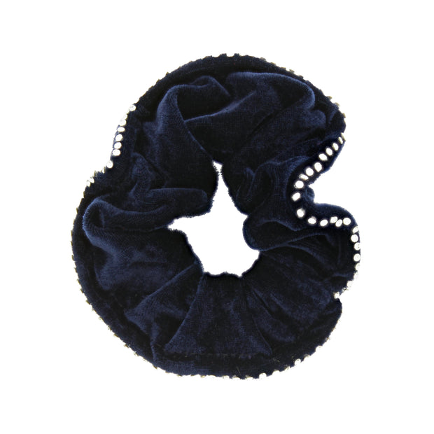 Diamante Stone Edged Velvet Scrunchie