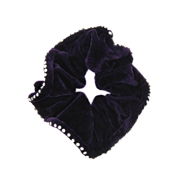 Diamante Stone Edged Velvet Scrunchie