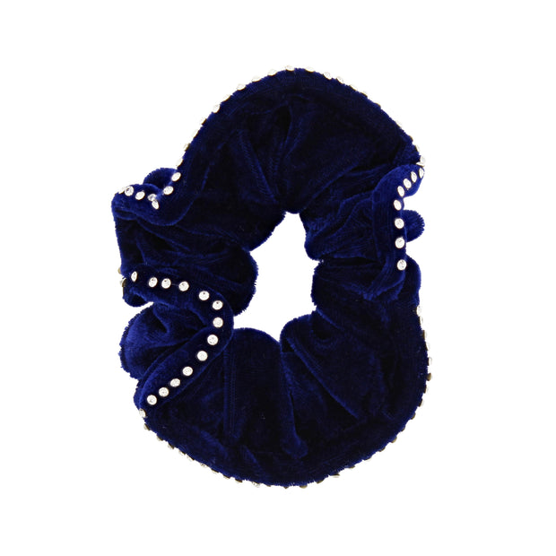 Diamante Stone Edged Velvet Scrunchie