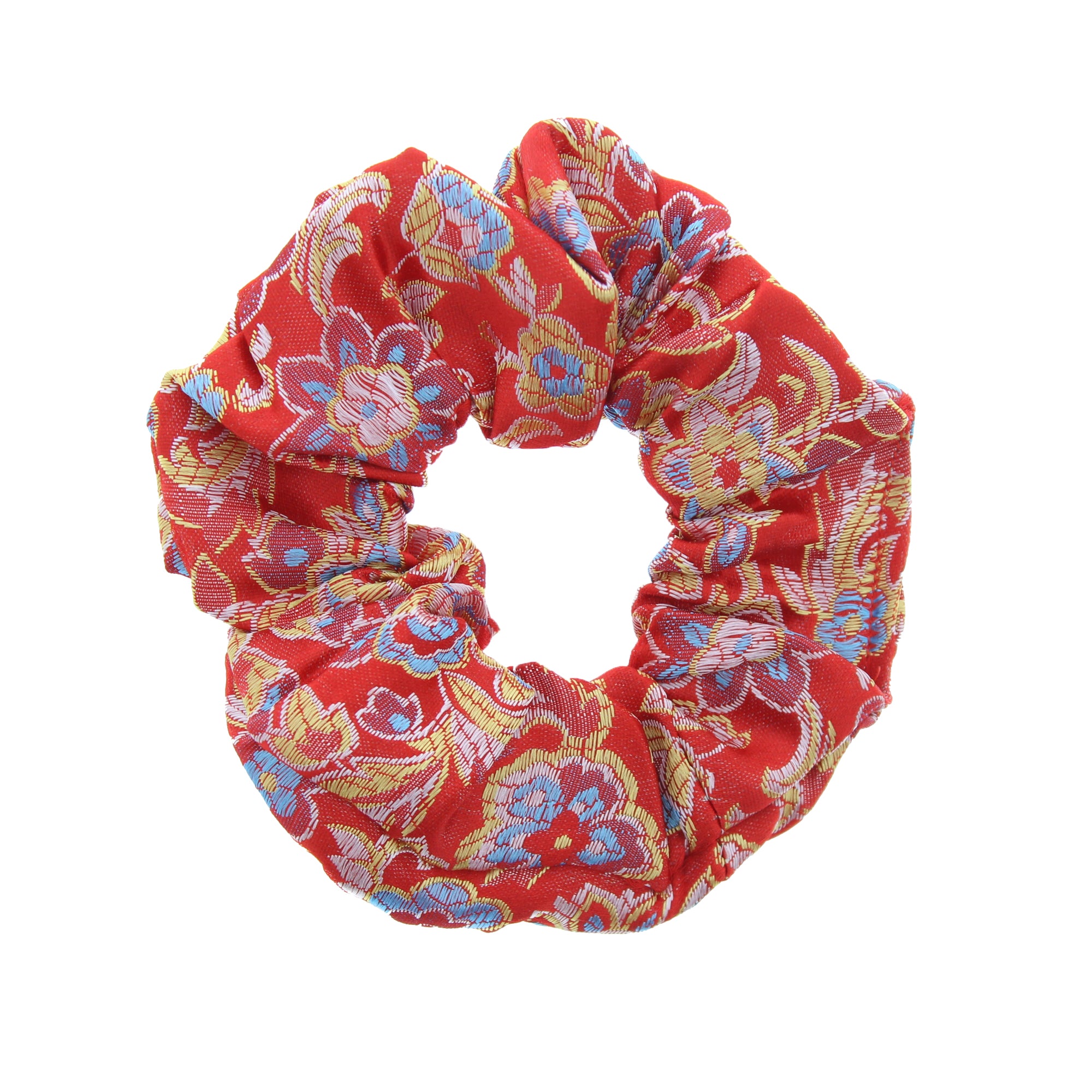 Chinese Floral Pattern Hair Scrunchie