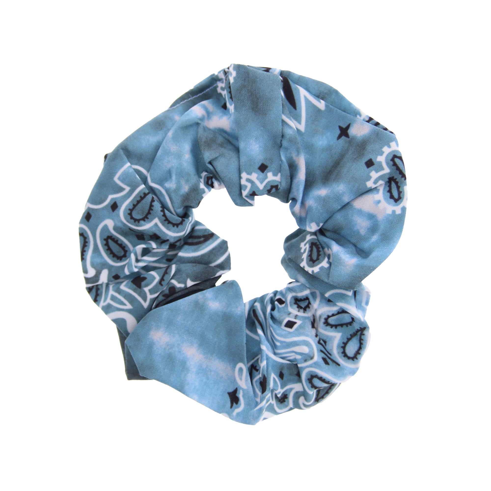 Acid Wash Paisley Hair Scrunchie