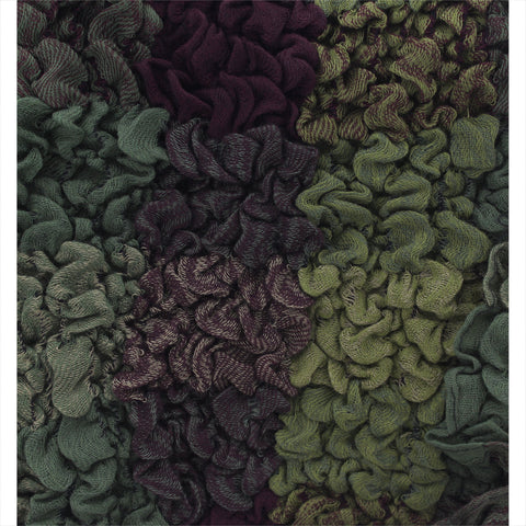 Wrinkled Checkered Brown & Green Warm Winter Scarf