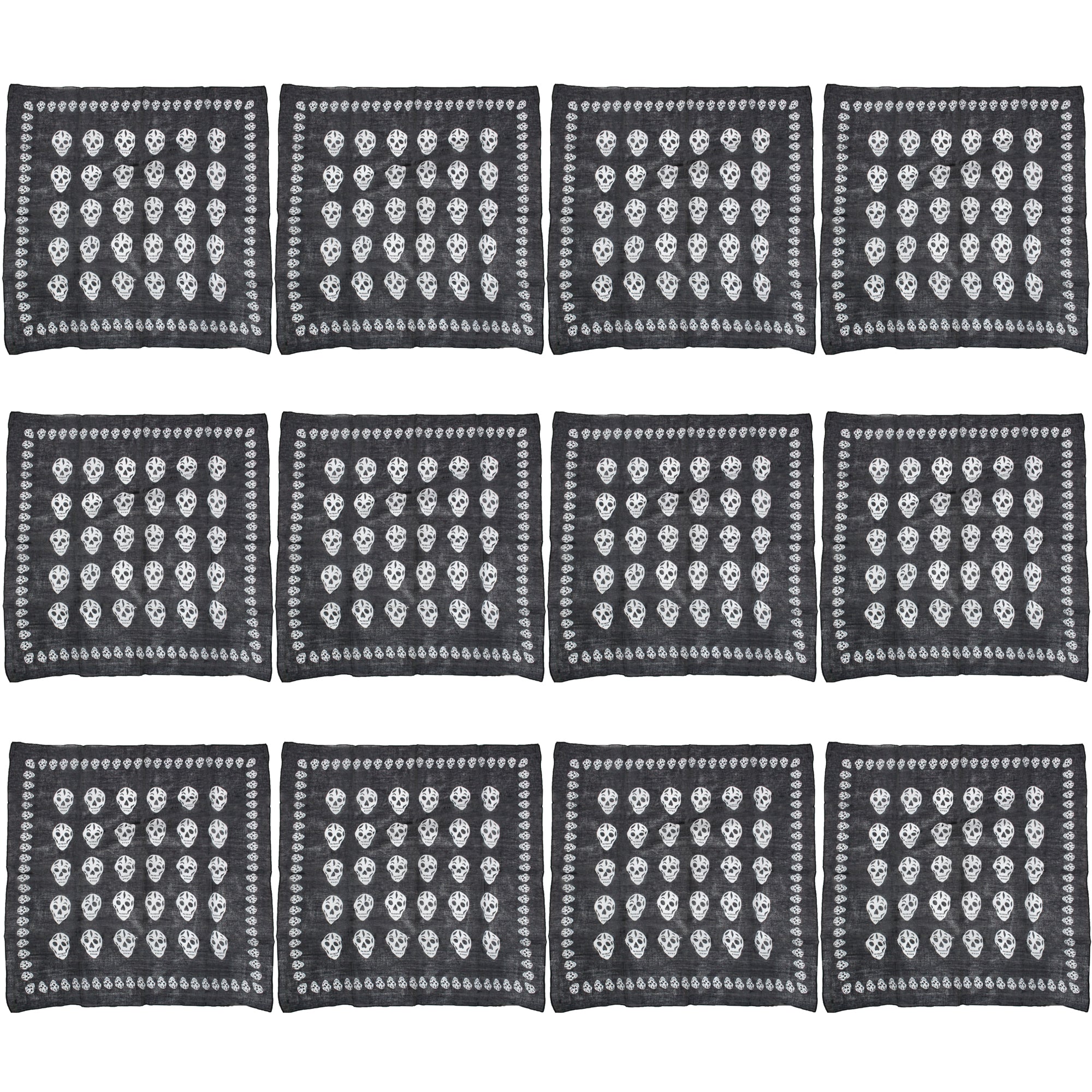 Extra Large Multi Skull Bandana with Border