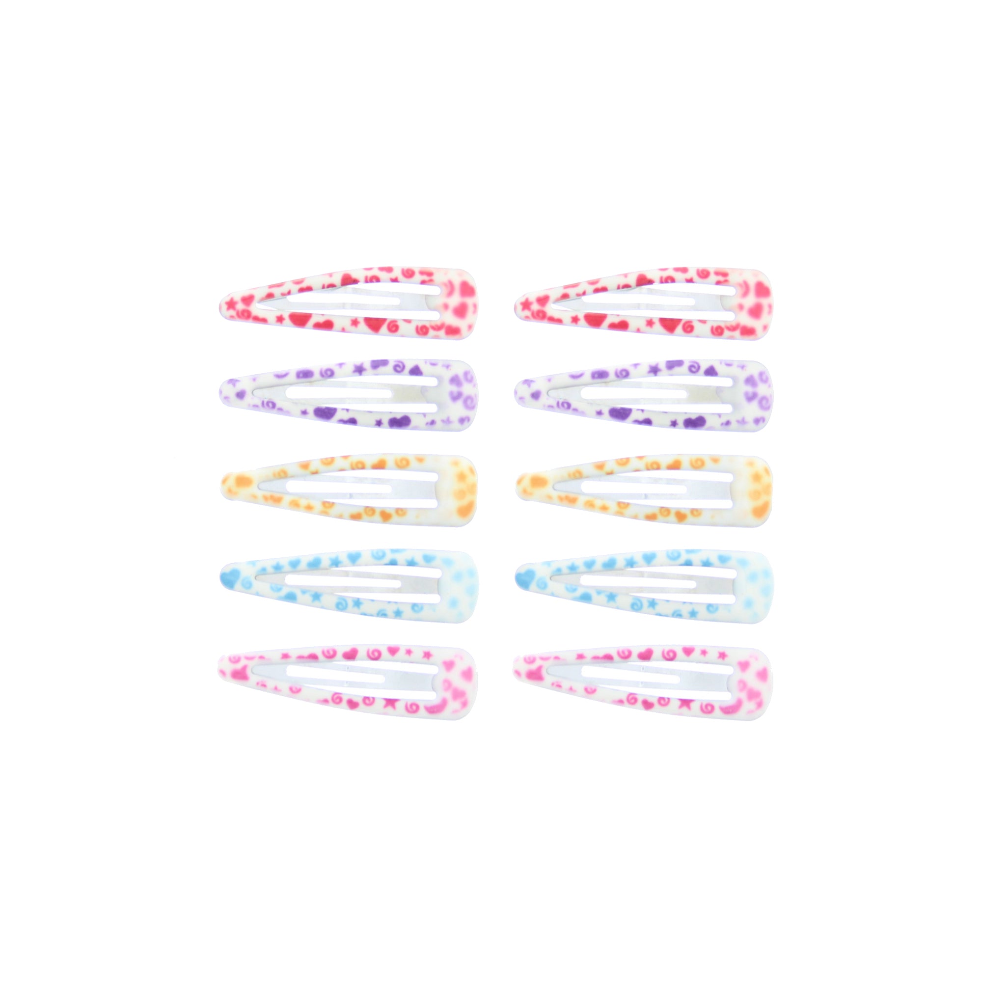 10 on a Card 5cm Stars & Hearts Epoxy Hair Snapclips