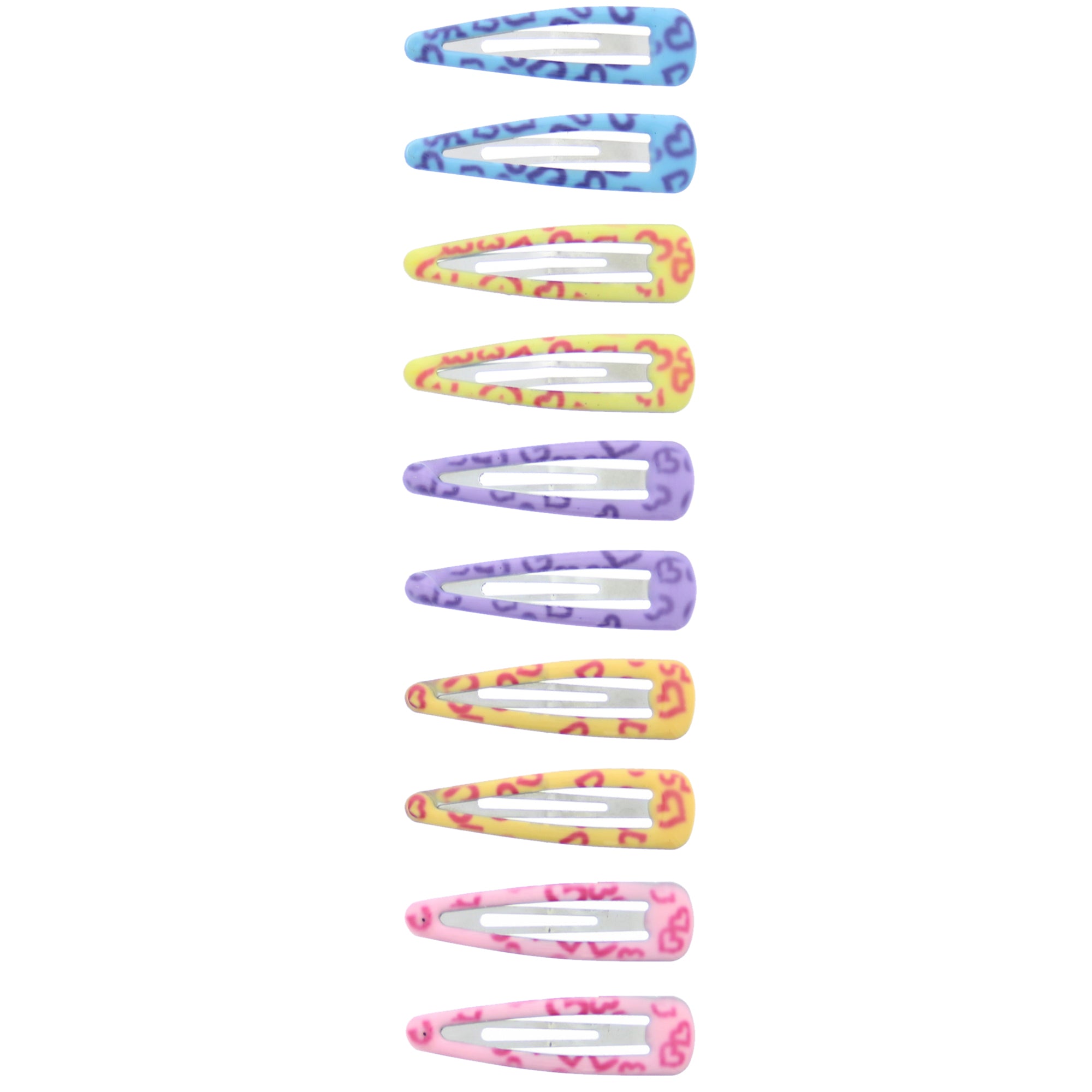 10 on a Card 5cm Pastel Hearts Epoxy Hair Snapclips