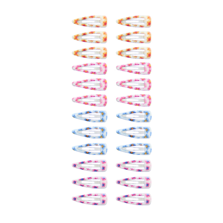 24 on a Card 2.5cm Pastel Floral Epoxy Snapclips