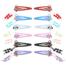 12 on a Card Assorted 5cm Pearl & Floral Metal Hair Snapclips