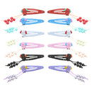 12 on a Card Assorted 5cm Pearl & Puppy Metal Hair Snapclips