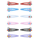 12 on a Card Assorted Colour 5cm Flower Basket Metal Snapclips
