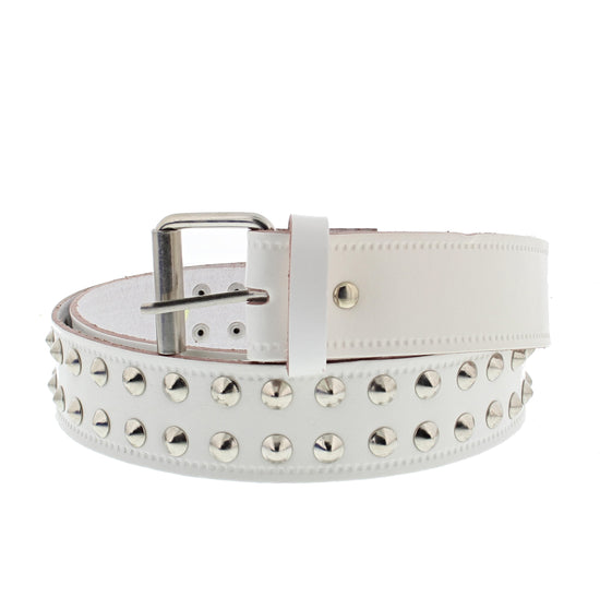 2 Row Conical Reconstructed Leather Studded Belt