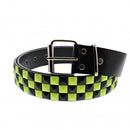 Bicolour Chessboard 3 Row PU Pyramid Belt