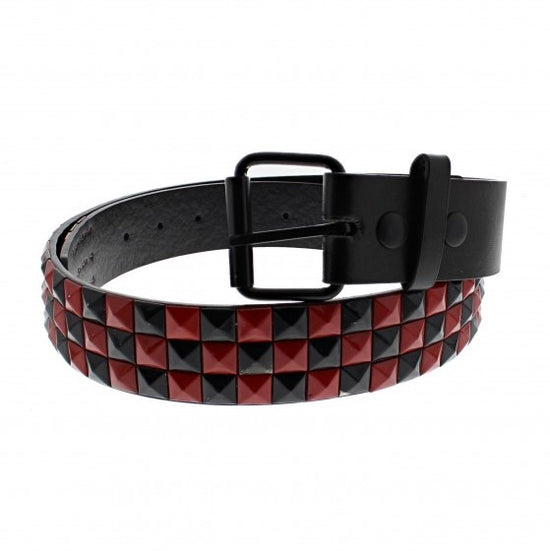 Bicolour Chessboard 3 Row PU Pyramid Belt