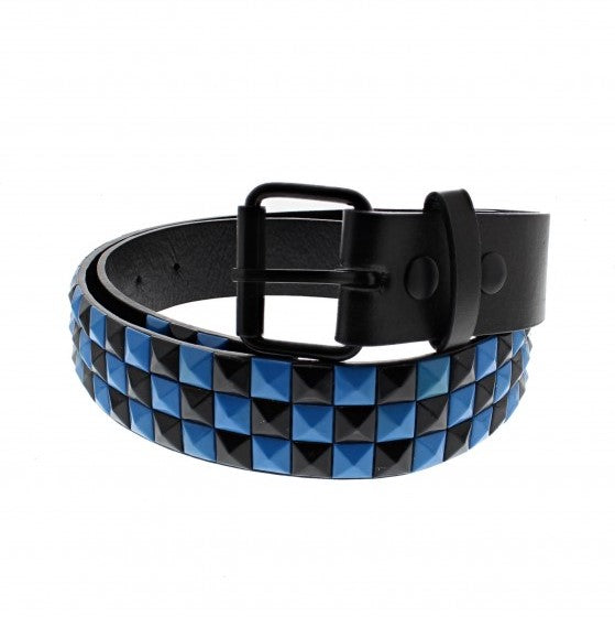 Bicolour Chessboard 3 Row PU Pyramid Belt