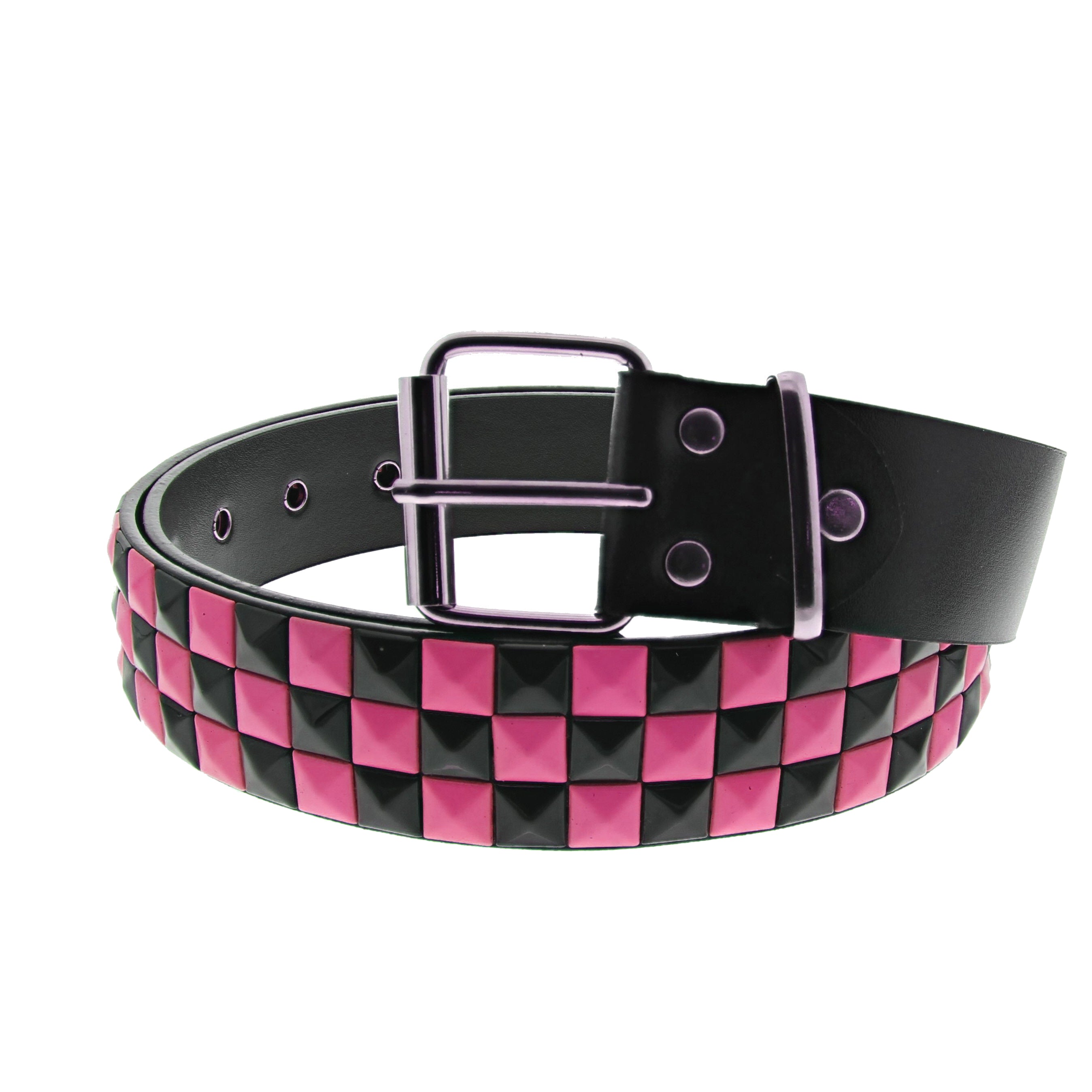 Bicolour Chessboard 3 Row PU Pyramid Belt