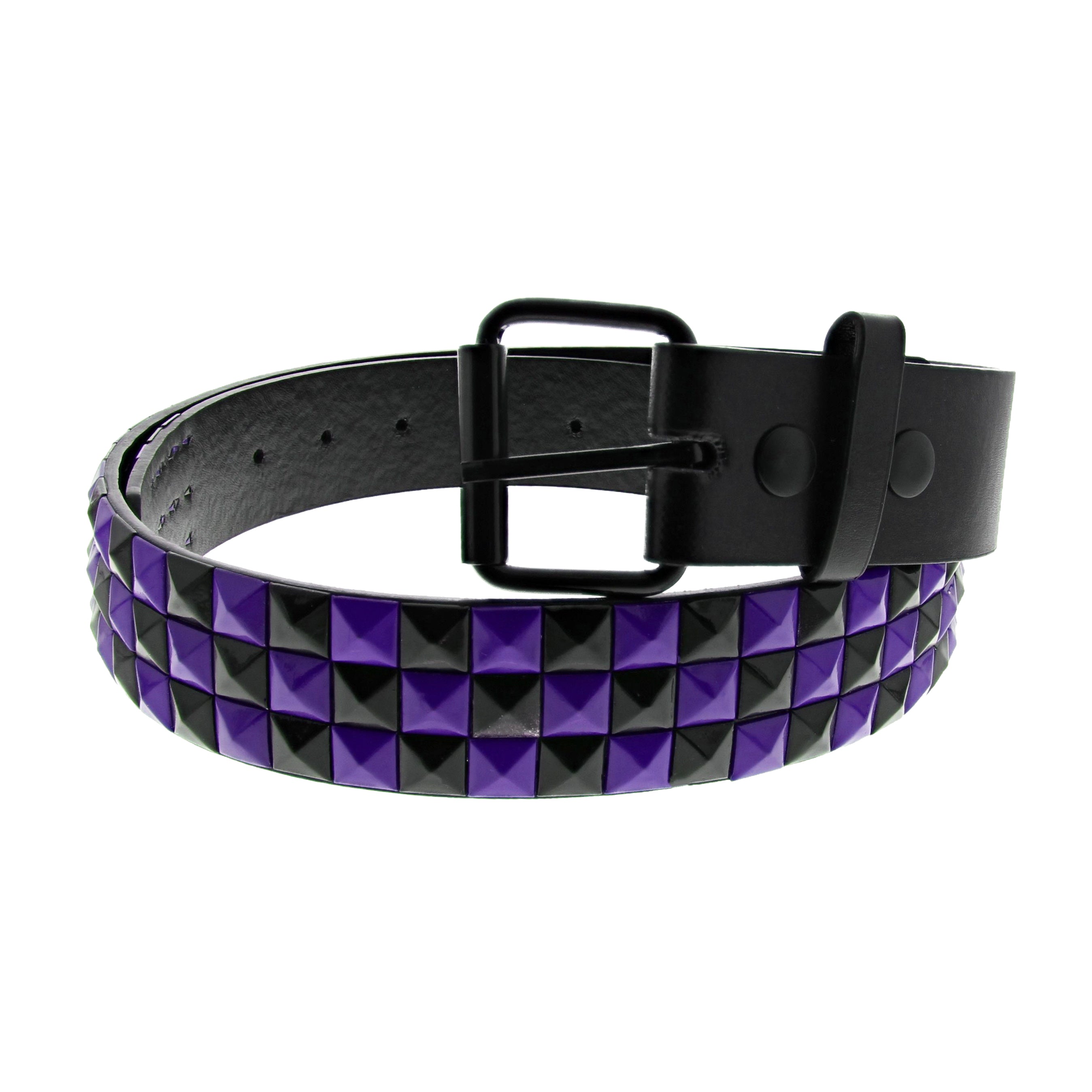 Bicolour Chessboard 3 Row PU Pyramid Belt