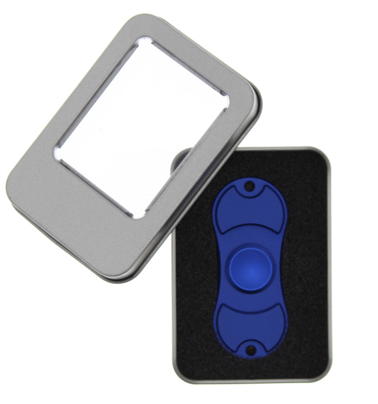 Metallic 2-Arm Aluminium Fidget Spinner in Metal Box
