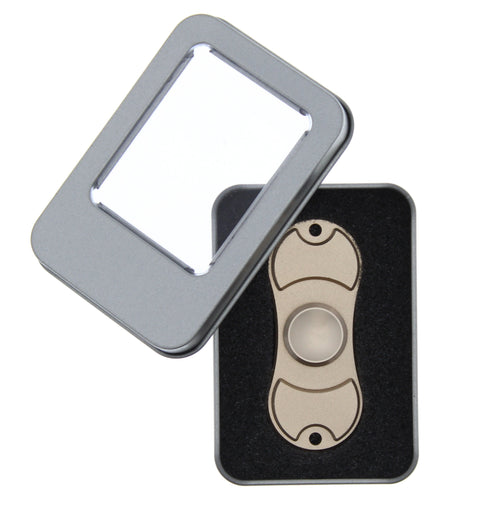 Metallic 2-Arm Aluminium Fidget Spinner in Metal Box