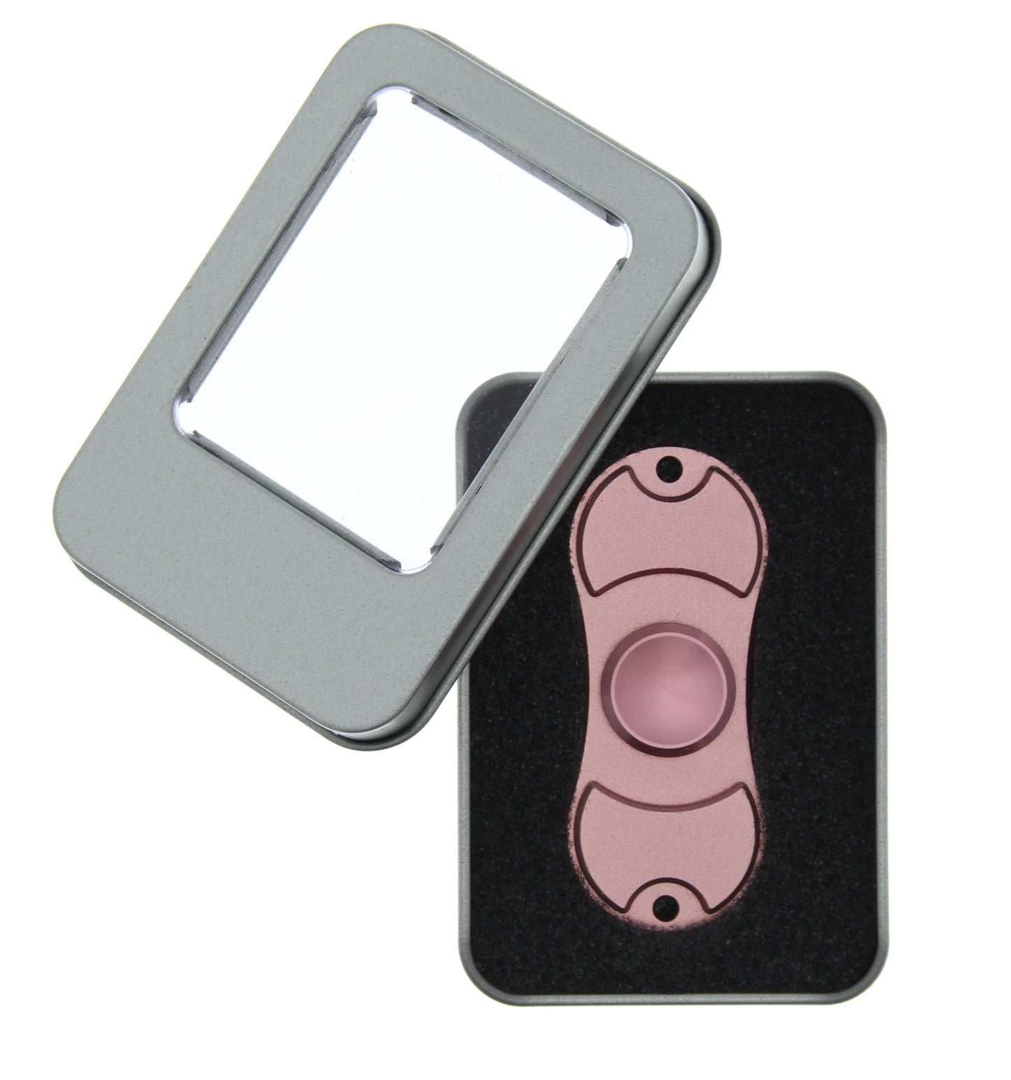 Metallic 2-Arm Aluminium Fidget Spinner in Metal Box