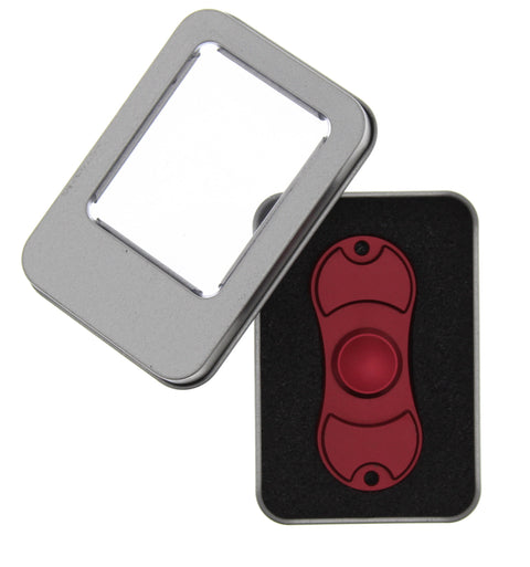 Metallic 2-Arm Aluminium Fidget Spinner in Metal Box
