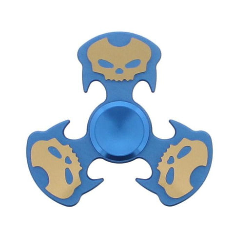 Skull Aluminium 3-Arm Fidget Spinner in Metal Box