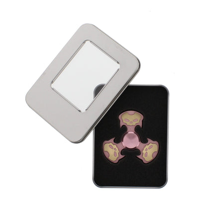 Skull Aluminium 3-Arm Fidget Spinner in Metal Box
