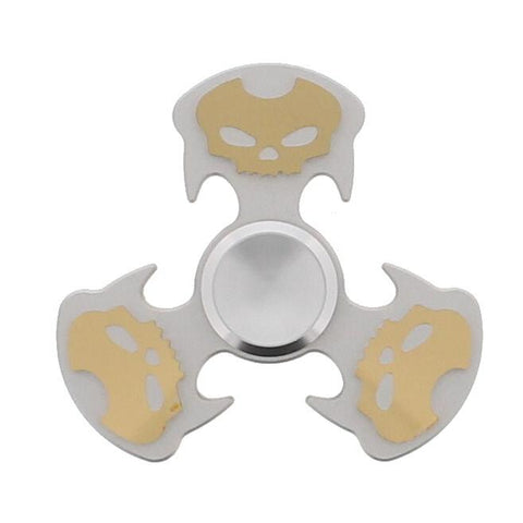 Skull Aluminium 3-Arm Fidget Spinner in Metal Box