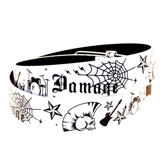 Printed Gothic Rock & Roll Print Belt