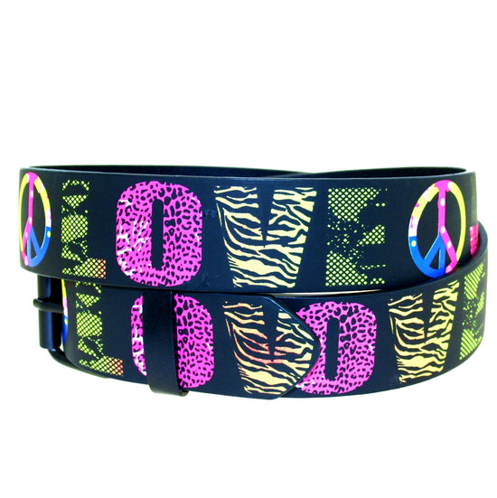 Printed Multicolour Love & Peace Belt