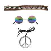 Instant Hippie Kits Includes Headband, Necklace and Sunglasses