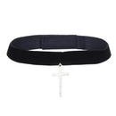 Black Velvet Choker with Large Silver Cross