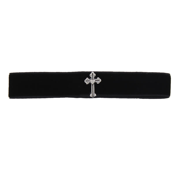 Black Velvet Choker with Heart Cross