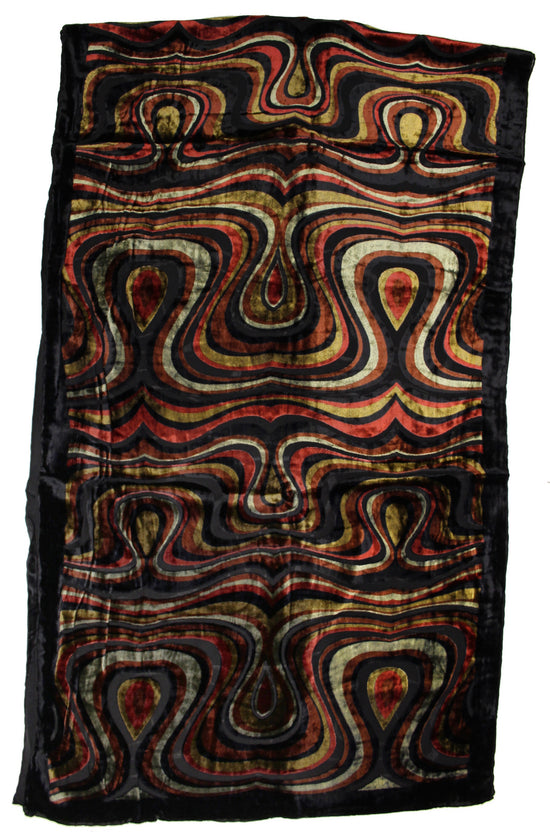 Wave Patterned Devore Velvet Scarf Border