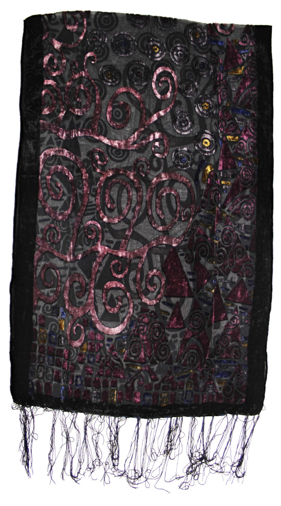 Swirl Devore Velvet Scarf