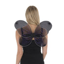 Black Fairy Butterfly Wings with Coloured Glitter Design